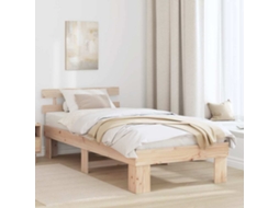 Vidaxl Estrutura Da Cama Com Cabeceira Natural 80 X 200 Cm