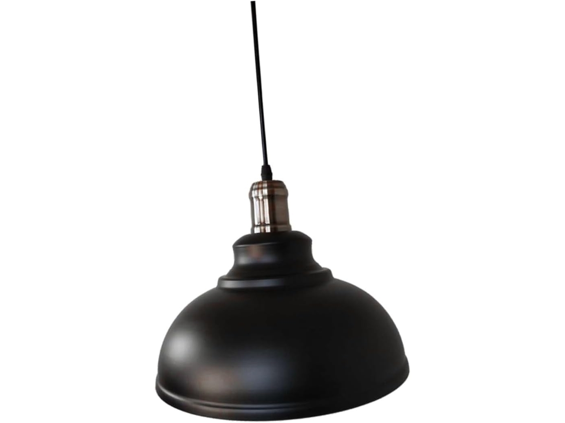 Luminária Pendente Vintage Industrial em Ferro Preto, 29 Cm, Ajustável, Ideal para Lofts, Restaurantes e Outros Ambientes. SFUSHOS