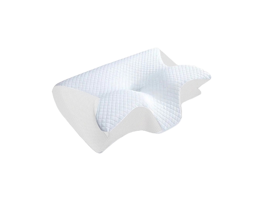 Travesseiro Cervical Ergonómico, 2 em 1, Ortopédico, Fabricado em Espuma Viscoelástica, para Dormir de Lado e de Costas, 60 X 40 X 12 Cm X001