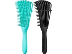2 Peças Escova de Cabelo Texturizado 3A a 4C Crespo Ondulado/ Encaracolado/ Crespo/ Molhado/ Seco/ Oleoso/ Grosso/ Cabelo Comprido Desembaraçador De