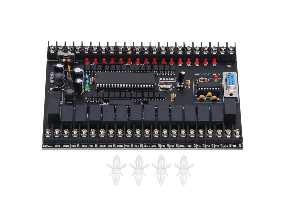 Controlador Lógico Programável Plc Painel Industrial PCB Dc 24V 20x14x4cm