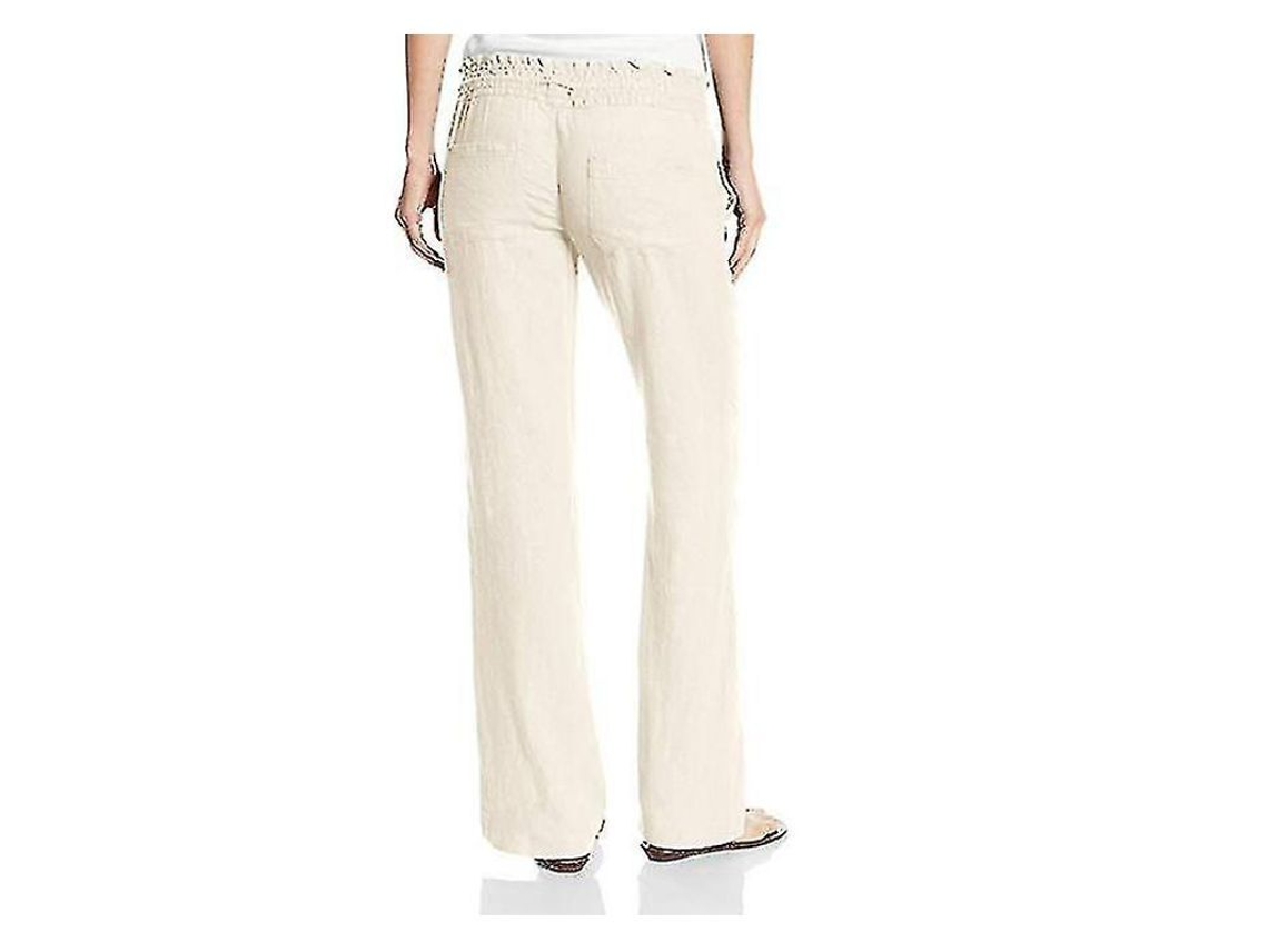 Fasst pantalones de Algodón Y Lino para Mujer Srbtv Con Cordón Ajustable Y Bolsillos Laterales para Playa Y Ejercicio