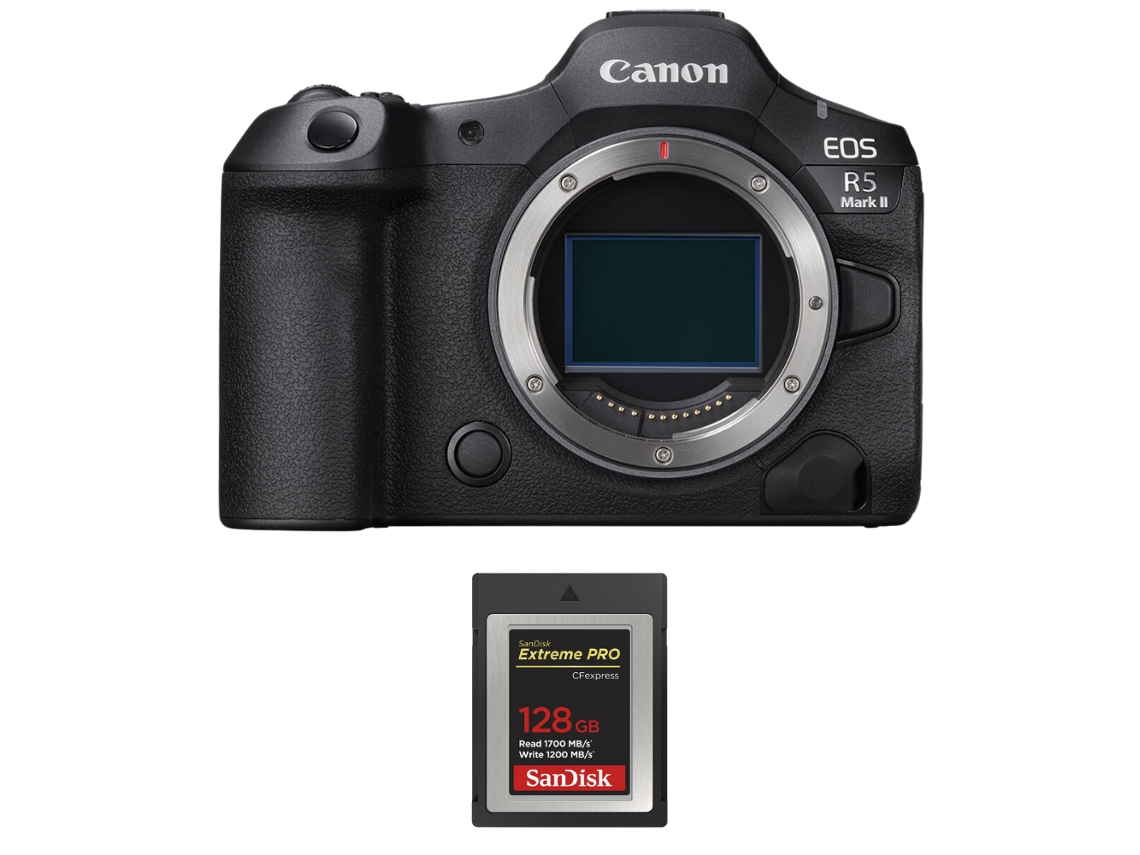 Eos R5 Mark Ii + 1 Sandisk 128gb Extreme Pro Cfexpress Type B + Ebook “20 Dicas para Fotos Que Impressionam” CANON