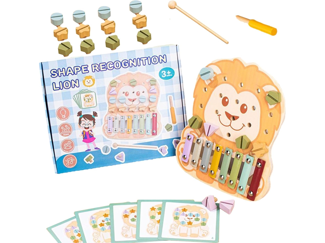 Brinquedo Educativo Para Bebês De Encaixe Formas Com Parafusos Placa Sensorial Entalhes Desenvolver