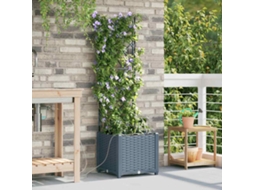 Vidaxl Vaso De Jardim 2 Unid. Cinzento-claro 40 X 40 X 142 Cm Pp
