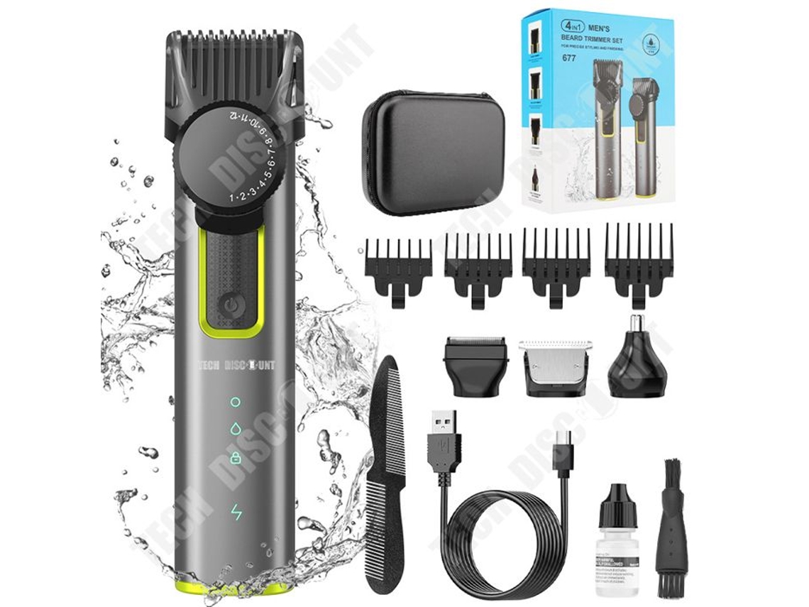 Barbeador elétrico à prova dágua para homens, barbeiro doméstico profissional 4 em 1, barbeador multifuncional para nariz e cabelo INNOVTEC