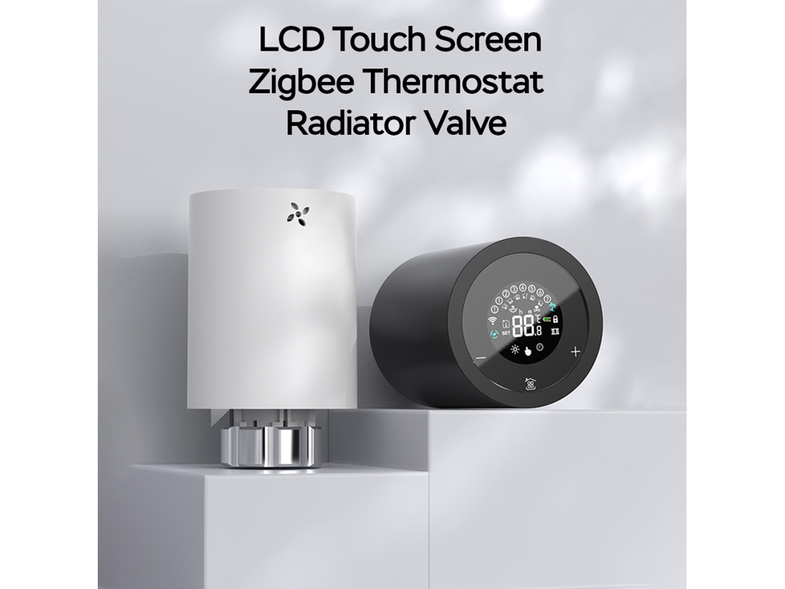 Válvula De Controlo De Temperatura Lcd Laxiscreed Com Controlo Inteligente Tuya Zigbee