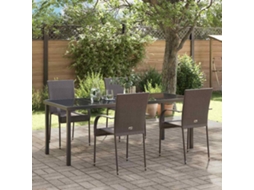Vidaxl Conjunto De Jantar Para Jardim 5 Unid. Castanho