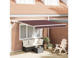 Vidaxl Toldo Retrátil Manual Com Luzes Led 300x250 Cm Castanho
