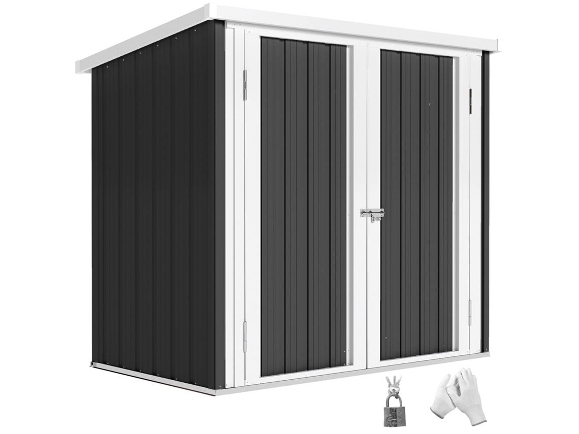 Abrigo de Jardim VERIDIA CUOM de 1,26 m², aço galvanizado, 147x86x134cm, preto