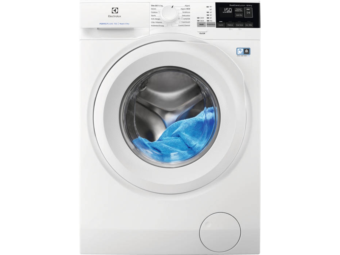 Máquina de Lavar e Secar Roupa ELECTROLUX EW7W2LB  (6/8 kg - 1600 rpm - Branco)