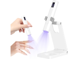 Mini Lâmpada Uv Para Unhas De Gel Com Suporte, Lâmpada De Secagem De Unhas Portátil Recarregável Com Temporizador Digital, Branca