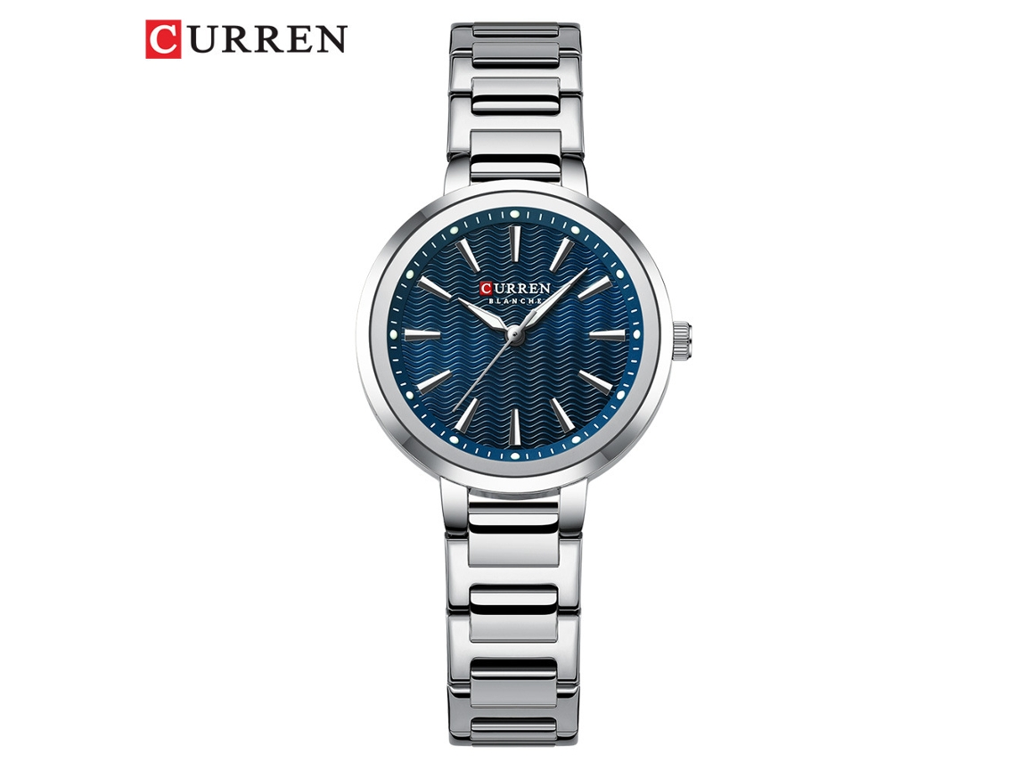 Relógio Feminino À Prova D'água (azul Prateado) Com Mostrador Pequeno, Estilo Simples E Casual, Pulseira De Aço.