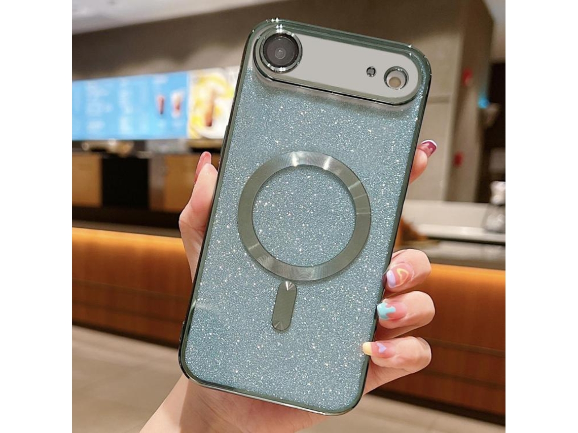 Capa De Tpu Para Iphone Air - Glitter - Acabamento Eletroplástico - Magsafe