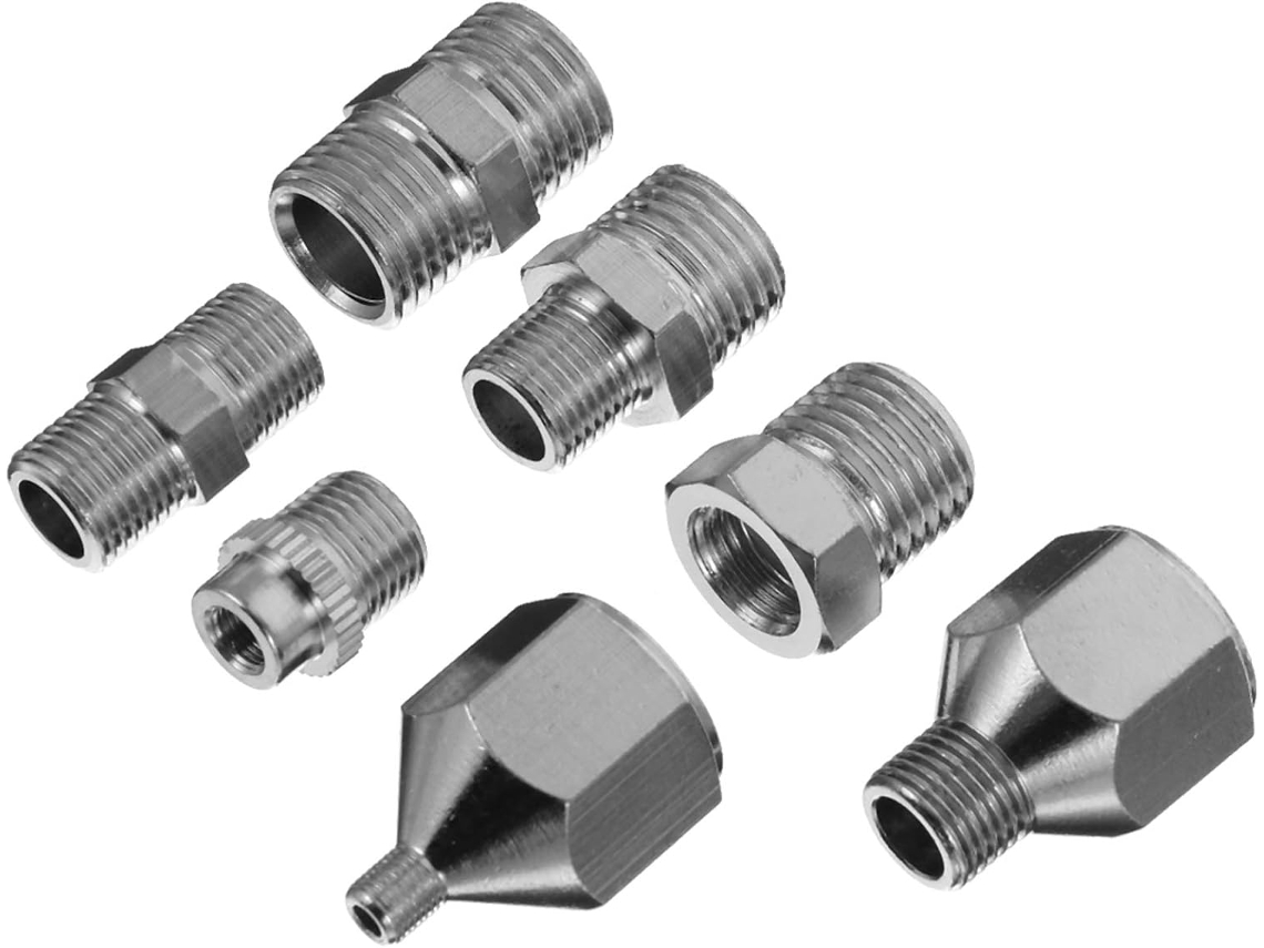 Conjunto De 7 Adaptadores Para Aerógrafo Com Engate Rápido E Conector De Desconexão Para Compressor Gokoco