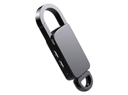 Gravador De Chaveiro Ativado Por Voz, Gravador Digital De Concha De Metal Com Chaveiro 4 Gb Yizhood (preto)