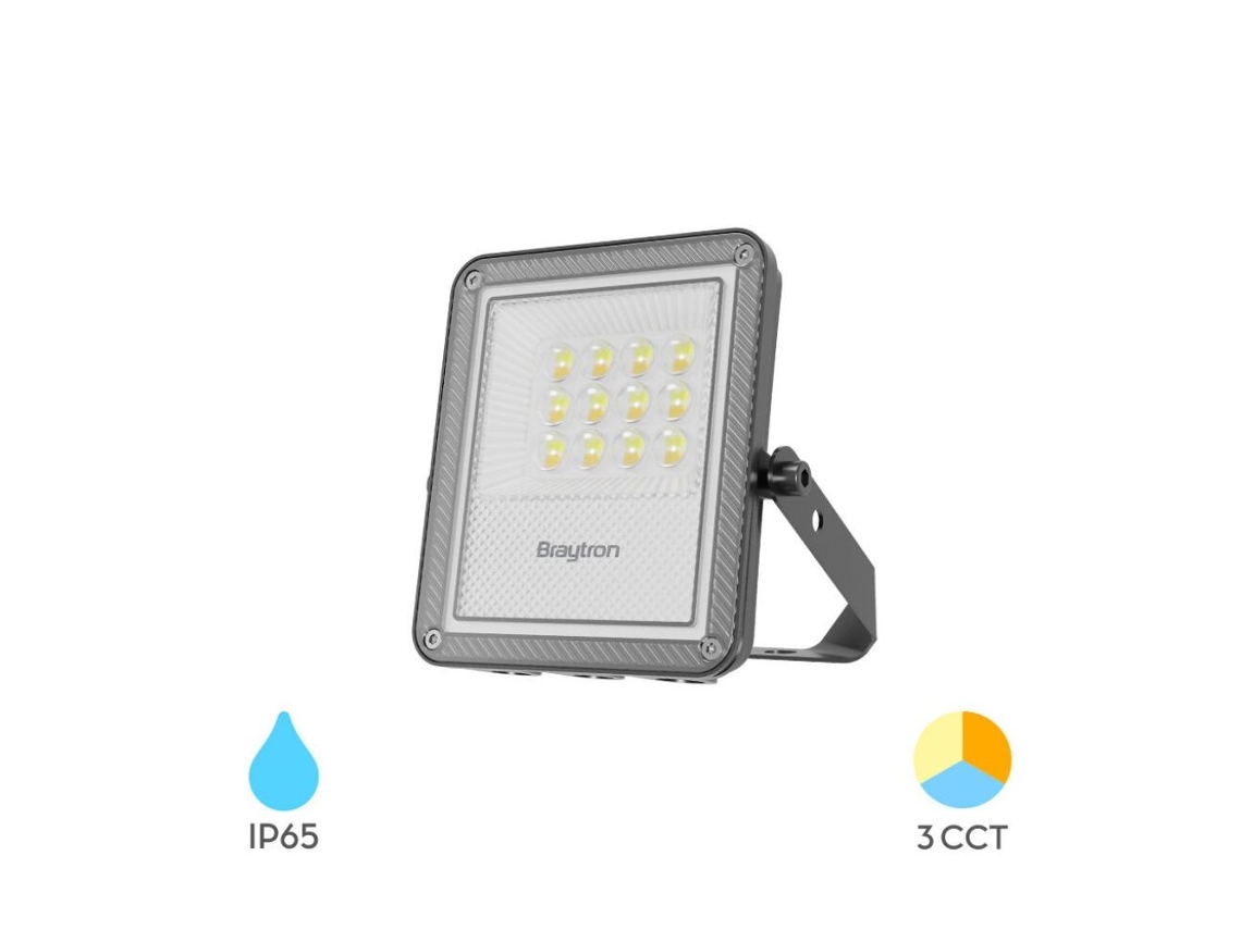 Projetor Led 20w 3in1 2200lm Ip65 Ik06 Cinza Braytron