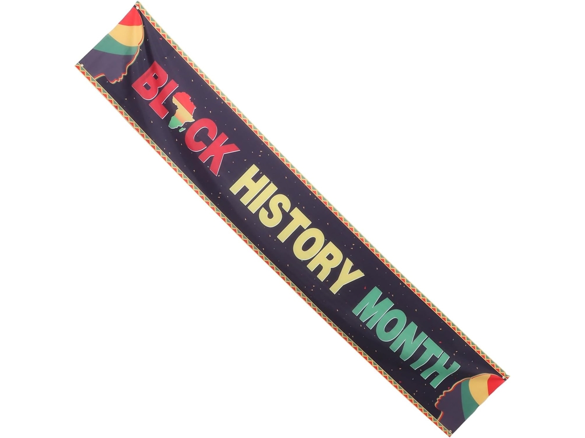 Faixa Decorativa Inoomp para o Mês da História Negra, Feita de Poliéster, para Salas de Aula, com Fácil Instalação e CHABERLU
