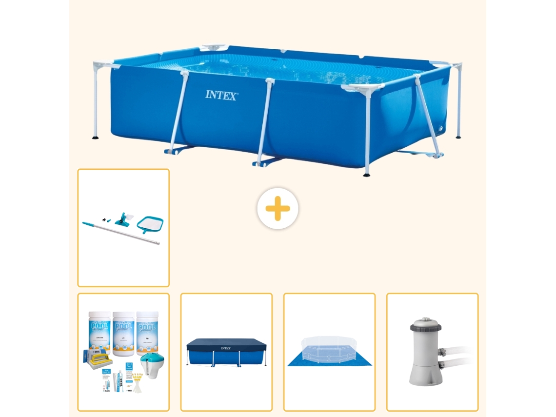 Intex Piscina Com Estrutura Retangular - 300x200x75 Cm - 6-peças S21123