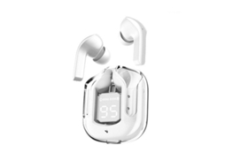 Fones De Ouvido Bluetooth Sem Fio (brancos) Com Luzes Led, Som Estéreo Tws, Microfone E Controle De Volume.