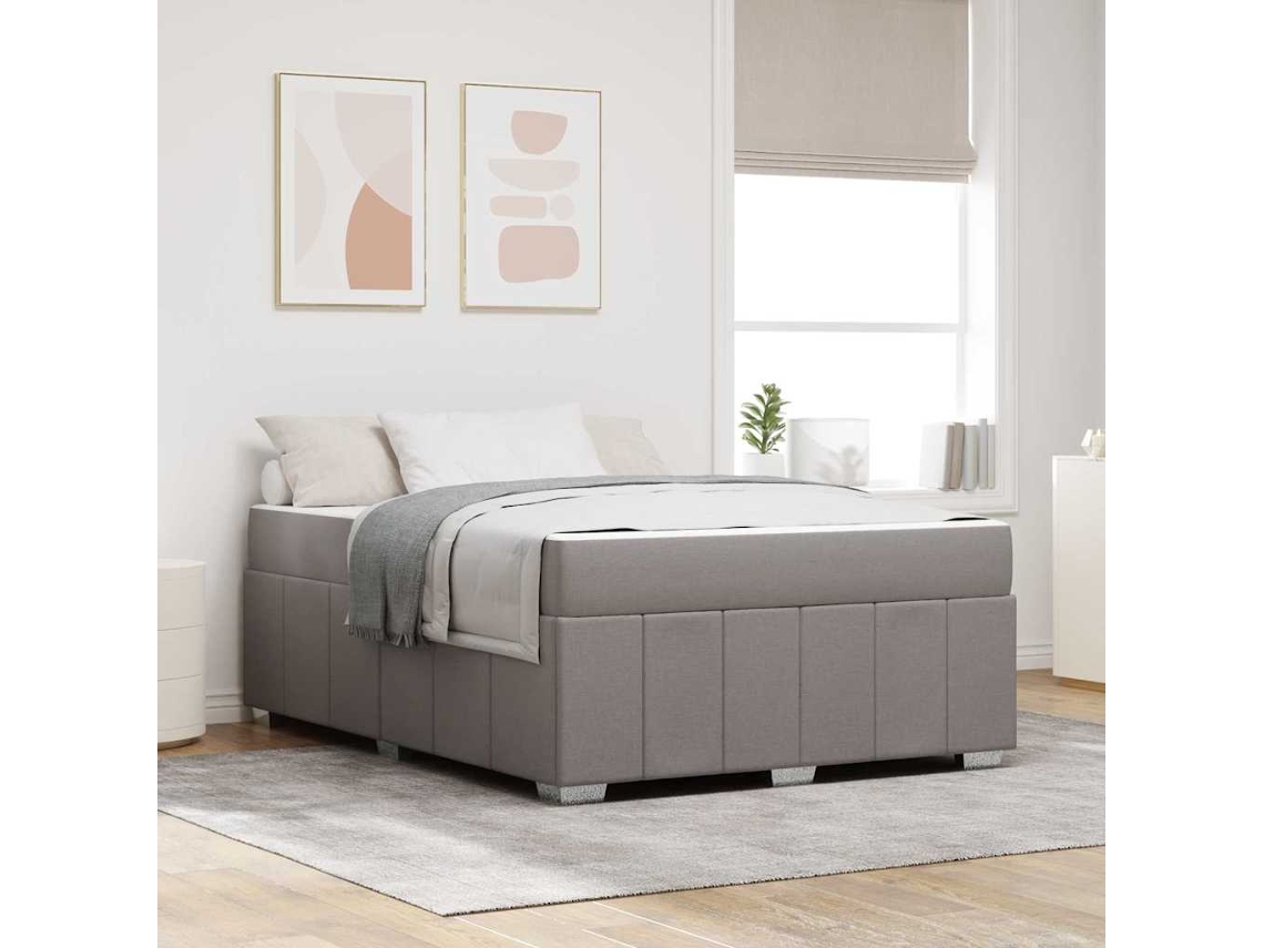 Vidaxl Estrutura Da Cama Cinzento-acastanhado 160 X 200 Cm Tecido