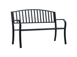 Banco de jardim VIDAXL Preto Aço (120x51x81 cm)
