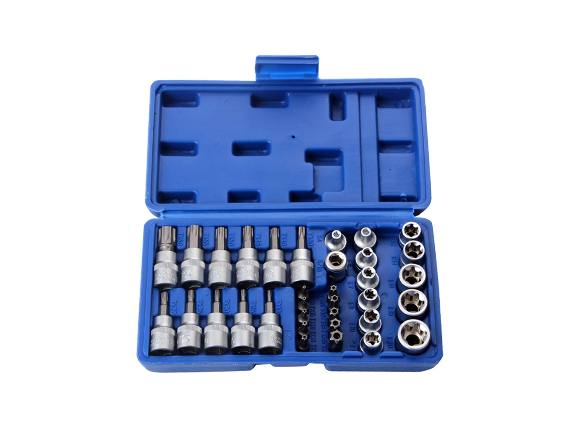Kit 34 Peças Soquetes e Torx Bits S/MARCA