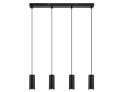 Nettlife Candeeiro Pendente De Metal Preto Diâmetro 60 Cm Gu10 4 Chamas Industrial Sala De Estar Lâmpada Moderna Para Interior Cozinha Quarto