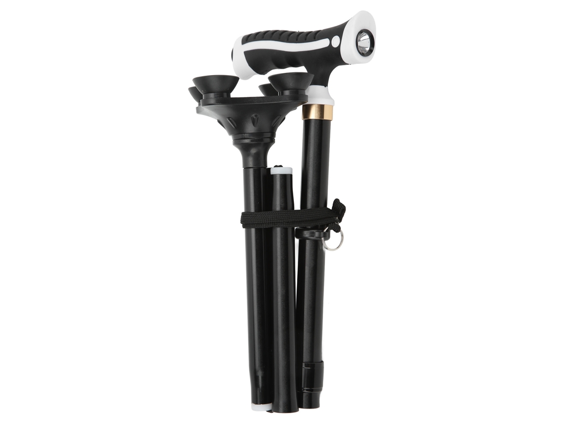 Cane Plegável Anti derrapante com Luz Led e Base Rotativa