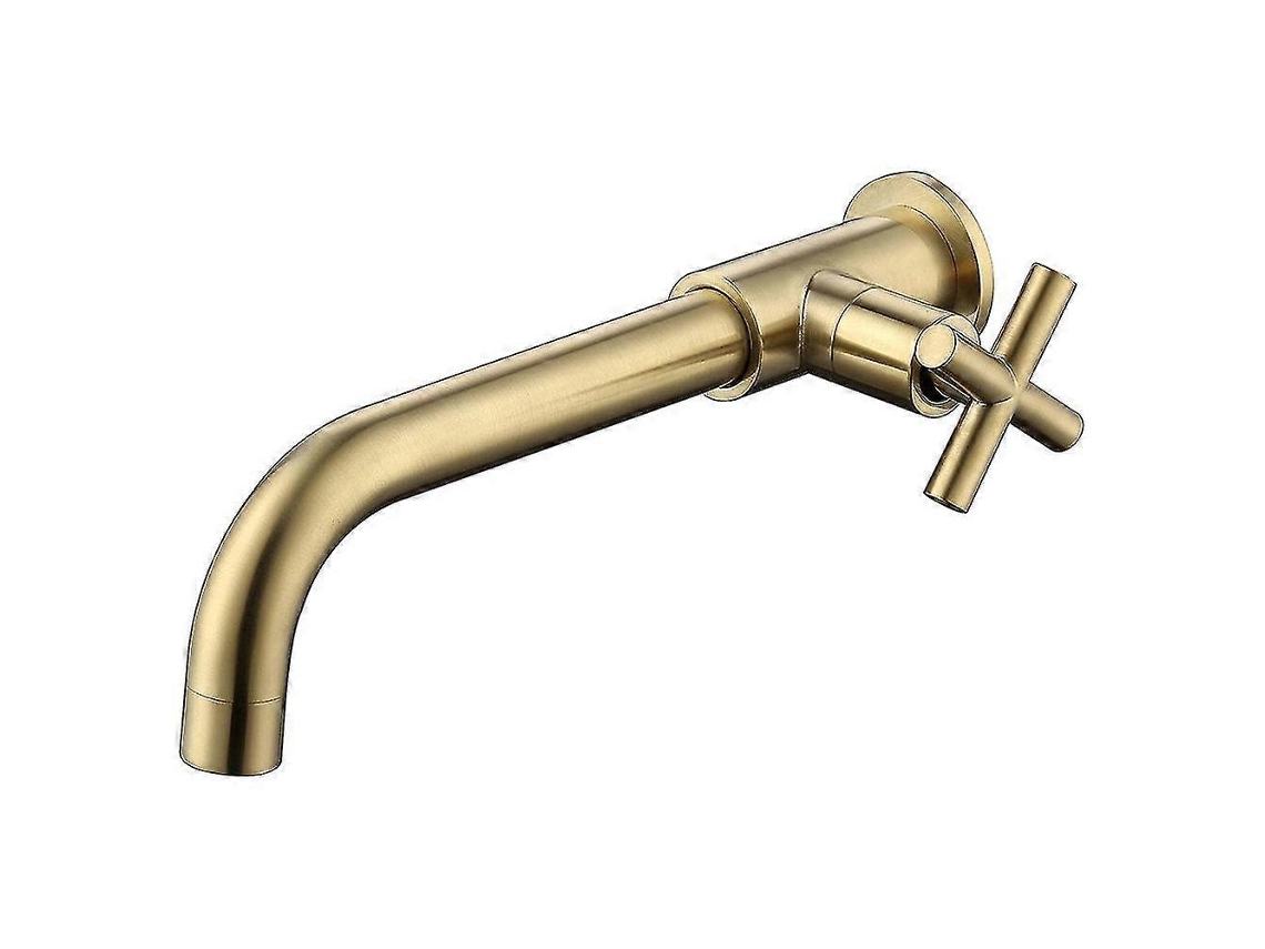 Grifo de Lavabo de Latón Montado em Pared, Ouro Cepillado S/MARCA