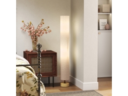 Luminária De Pé Para Sala Com Cúpula Em Linho, Interruptor Base 2 X Soquete E27, 120 Cm, Cinza