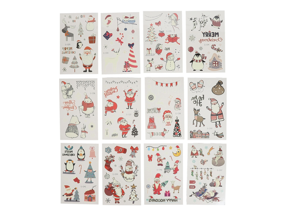 Luminous Christmas Temporary Tattoos Safe Glow Waterproof For Kids Party