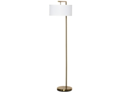 Abajur de Pé E27 (dourado, Tecido Branco, Pedal, Aço, 153 Cm)