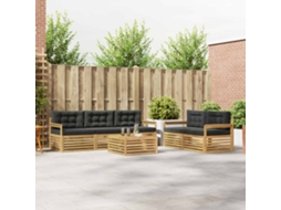 Vidaxl Conjunto De Sofás Para Exterior 6 Unid. Branco E Antracite