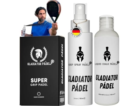 Spray Antideslizante e Magnésio Antissuor Padel Melhora O Grip Da Raquete Proporciona Máxima Aderência e Evita Mãos Suadas. GLADIATOR PADEL