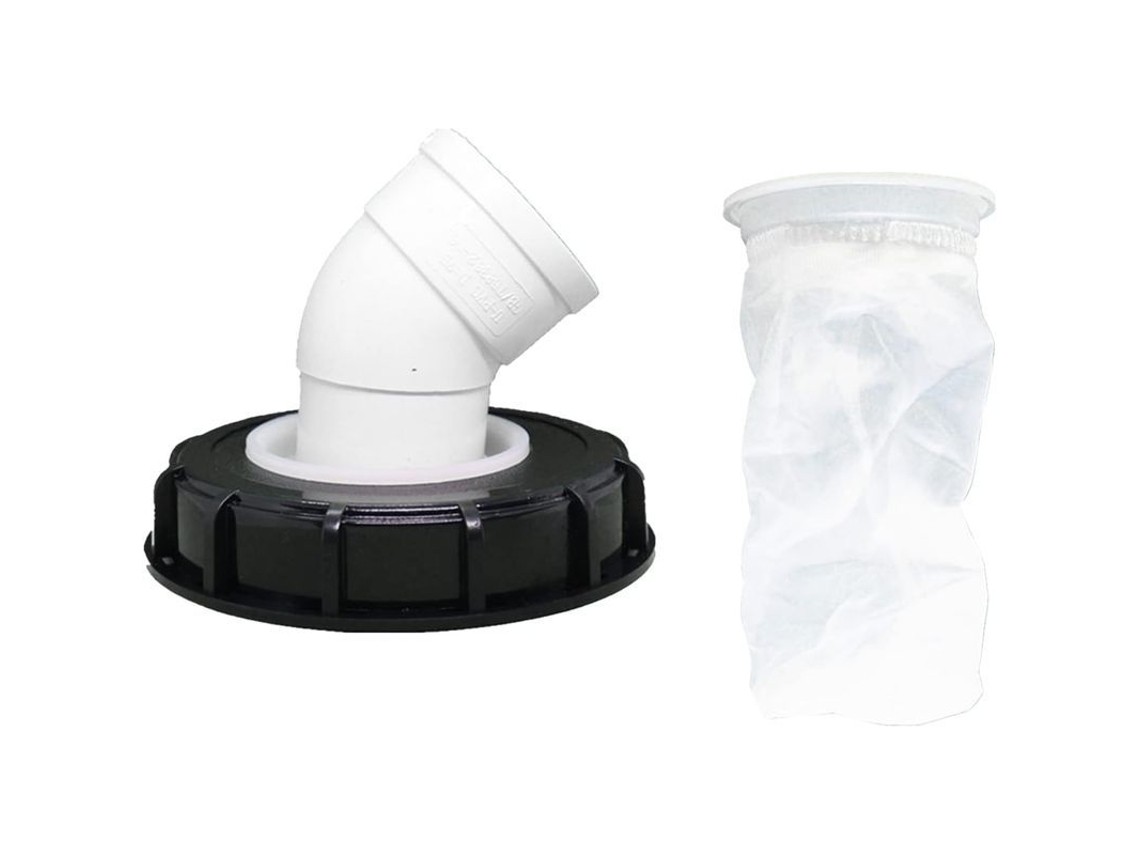 Filtro Tapa Ibc 45° 165mm Nylon para Tanque de Água de Chuva Lavável Dn 150 Resistente a Ácidos e Bases S/MARCA