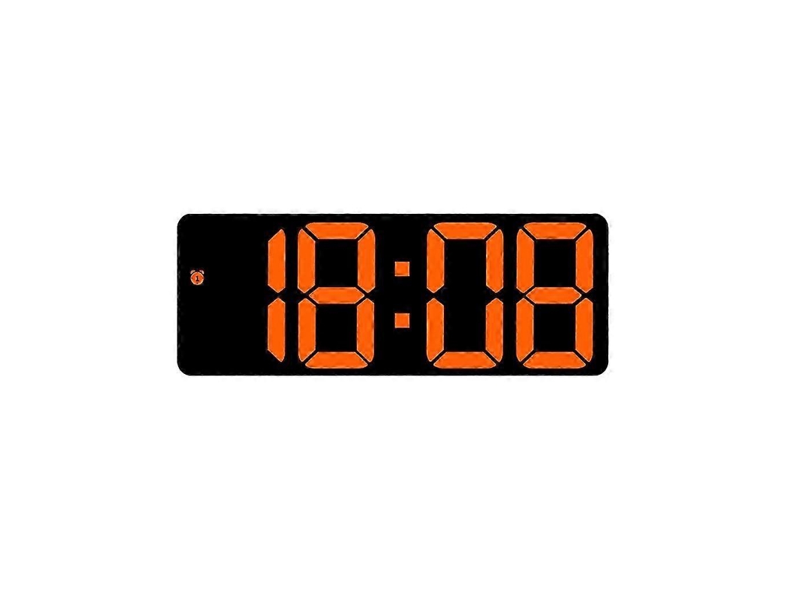 Functional Led Digital Clock Bedside Clock With Adjustable Brightness For Bedroomorange Color