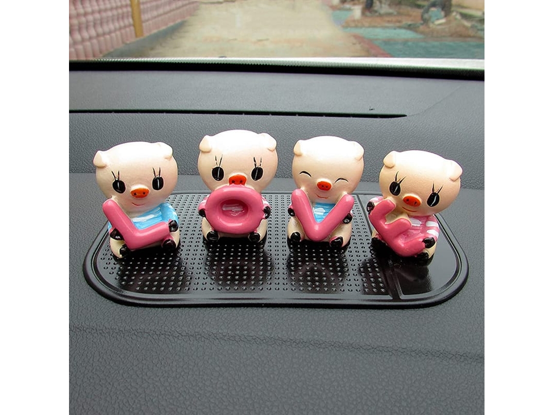 Adorno Para Painel De Carro Cute, Porquinho Love Interior, Decoração De Porco Para Carro, 4 Peças/conjunto