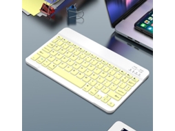 Teclado HEXINYIGJLY Bluetooth Ultra Fino 78 Teclas Silenciosas, Recarregável Usb c, para Ipad Amarelo
