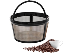 Filtro De Café Dourado Reutilizável Coador Metal Resistente Para Cafeteiras 4 6 8 12 Xícaras, Reposição Permanente (1 Unidade)
