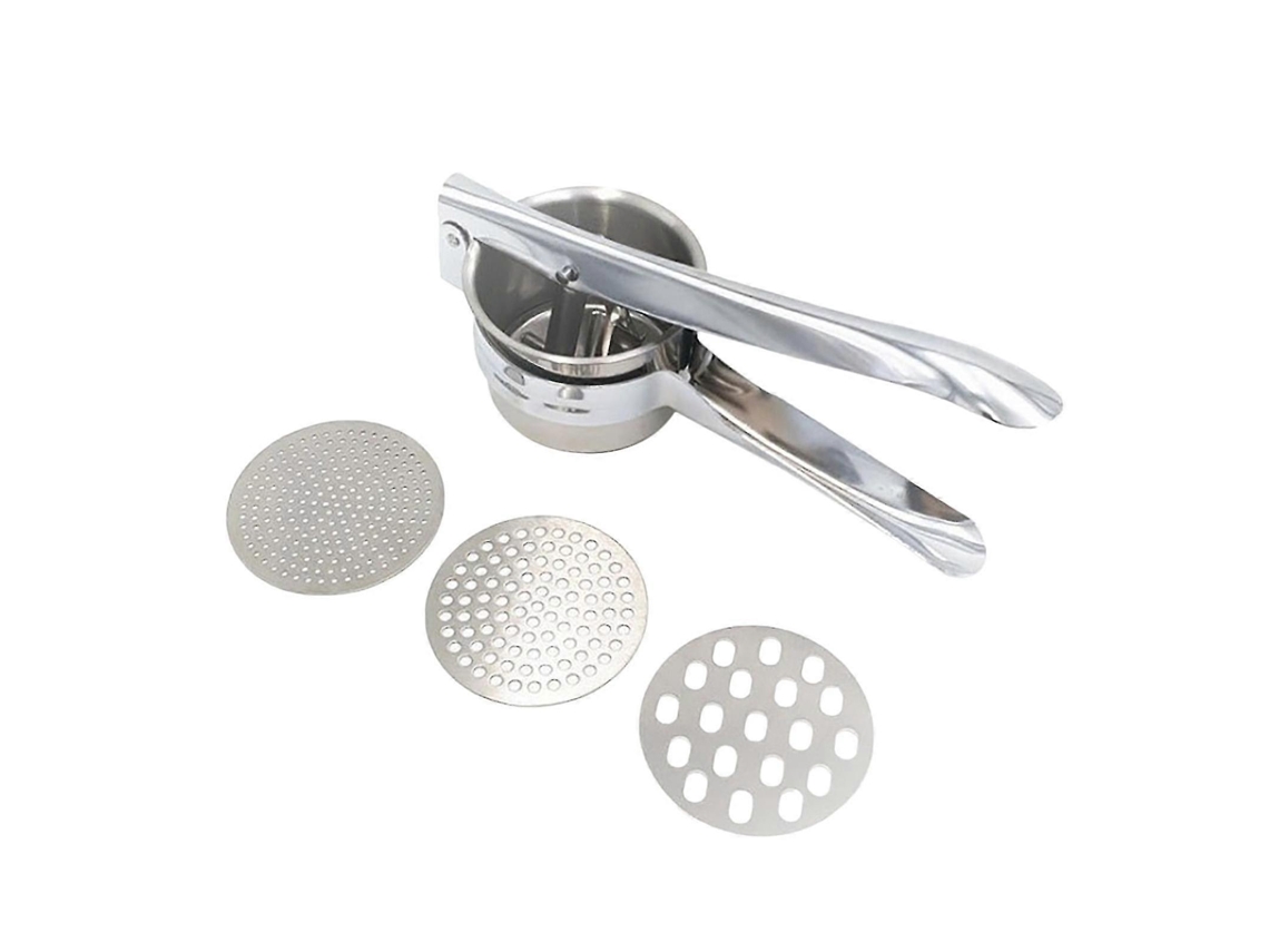 Prensa de Papa de Acero Inoxidable Tres En Uno para Cocina Hogar Exprimidor Manual Q Plata
