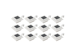 Vidaxl Candeeiro De Exterior Solar Led 12 Pcs Branco Quadrado 12 Cm