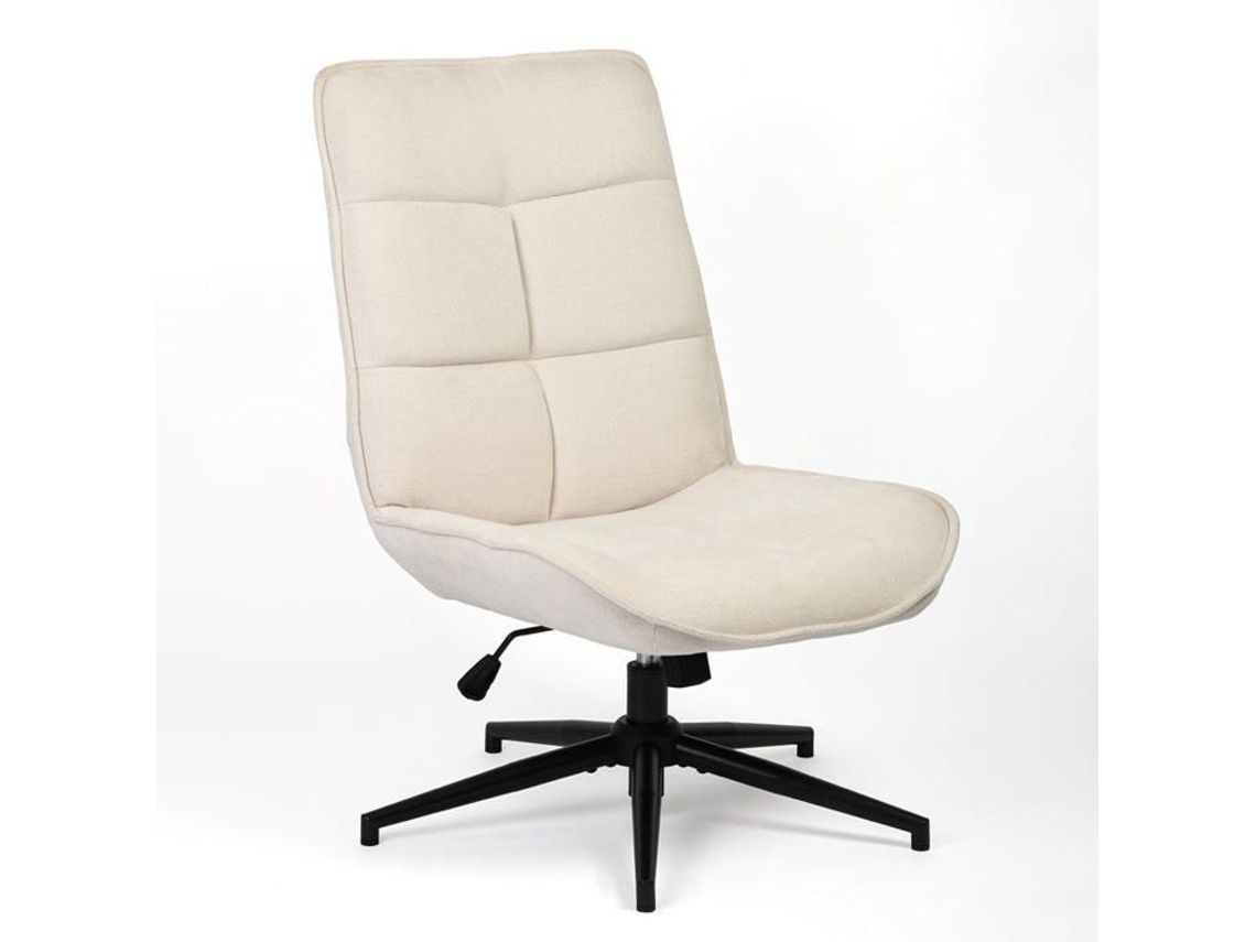 Poltrona De Lazer Ajustável Em Tecido Chenille Bege Com Rotação De 360° Charlotte Meubles Cosy