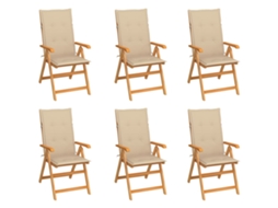 Folding Chair, Folding Chairs Vidaxl Bege Teca (n/a)
