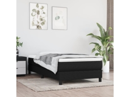 Vidaxl Cama Com Molas/colchão 80x200 Cm Tecido Preto
