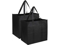 2 Pack Sacos de Compras Pretos, Sacolas Supermercado Reutilizáveis, Desmontáveis, Laváveis, Leves com Pequenos GOKOCO