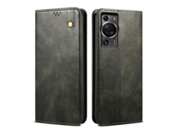 Capa De Couro Com Textura Crazy Horse Para Huawei P60/p60 Pro Oil Wax