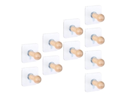 Conjunto de 10 Ganchos Madeira Maciça BRILVIBERA