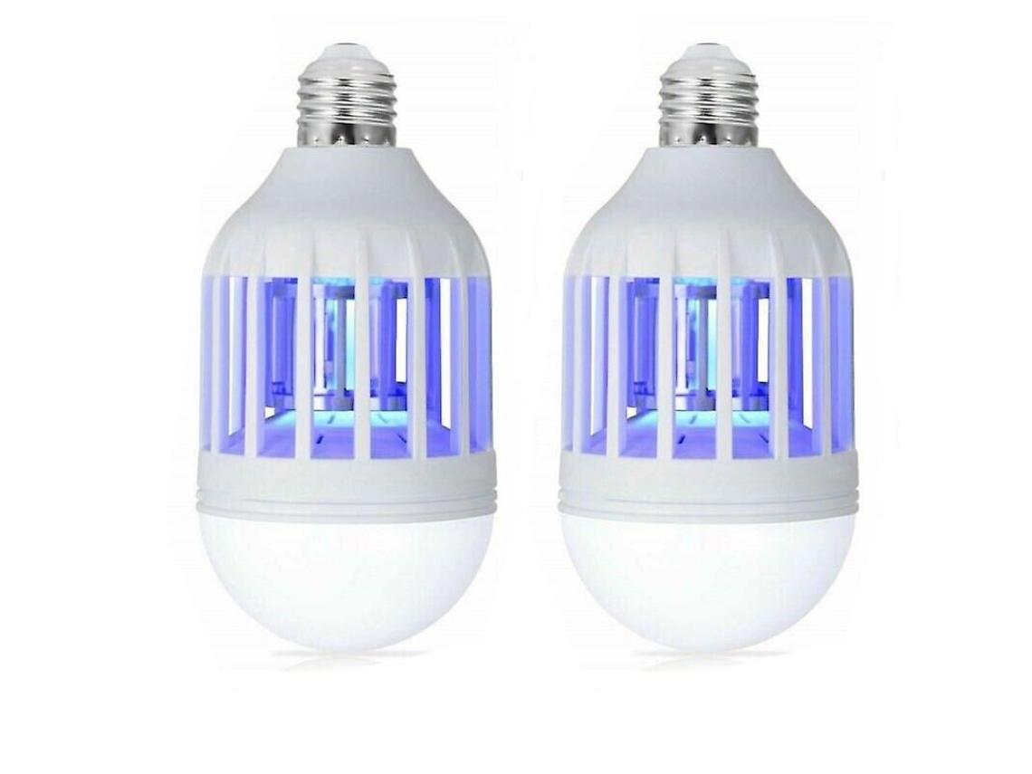 Lâmpada Led E27 Matamoscas 15w 220v Com 3 Modos De Iluminação E Extermínio De Mosquitos 2 Peças