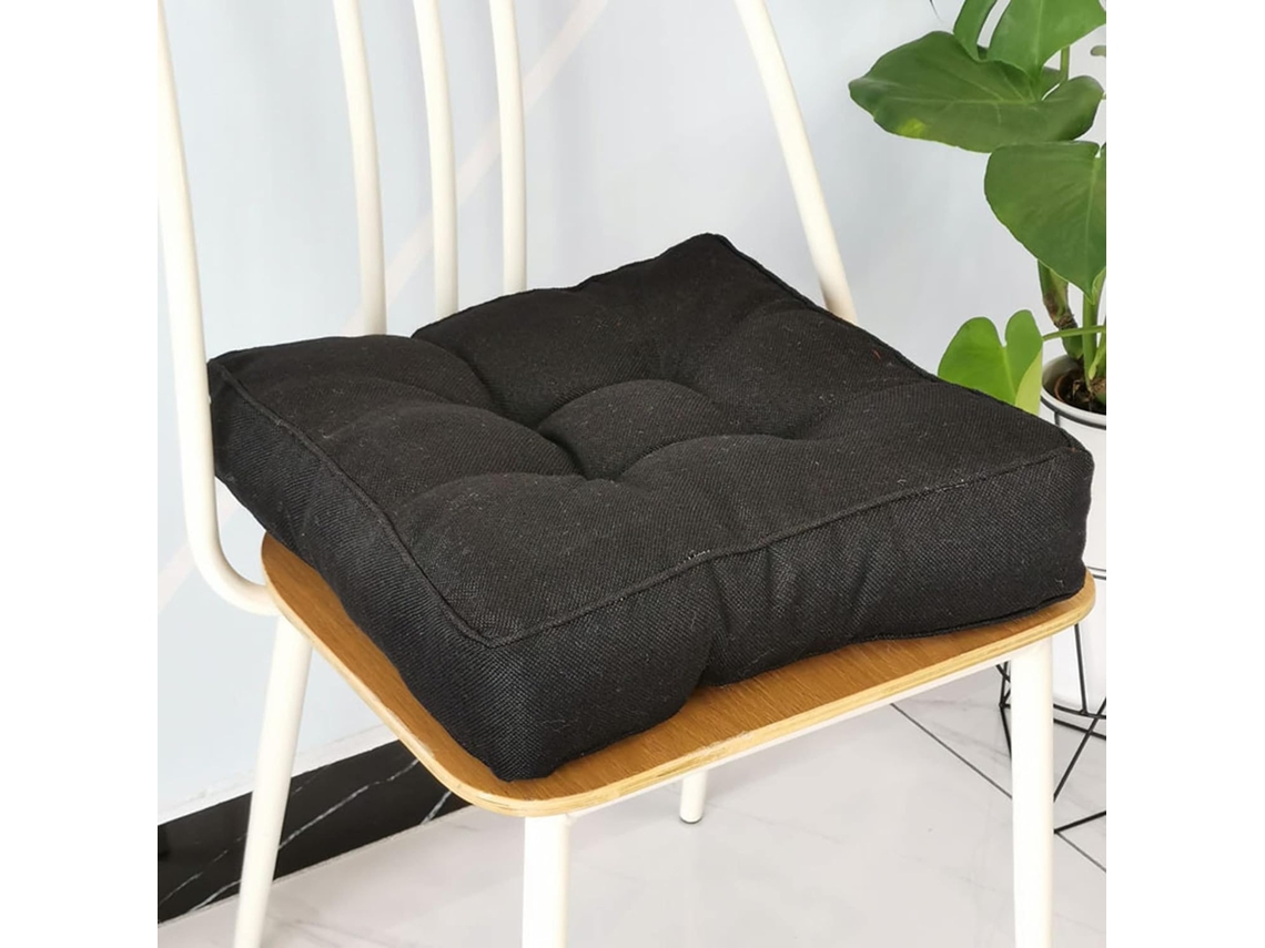 Conjunto De 2 Almofadas Quadradas Algodão Macio Com 9cm Espessura Para Cadeiras Jantar, Ideais Para Uso Interno E